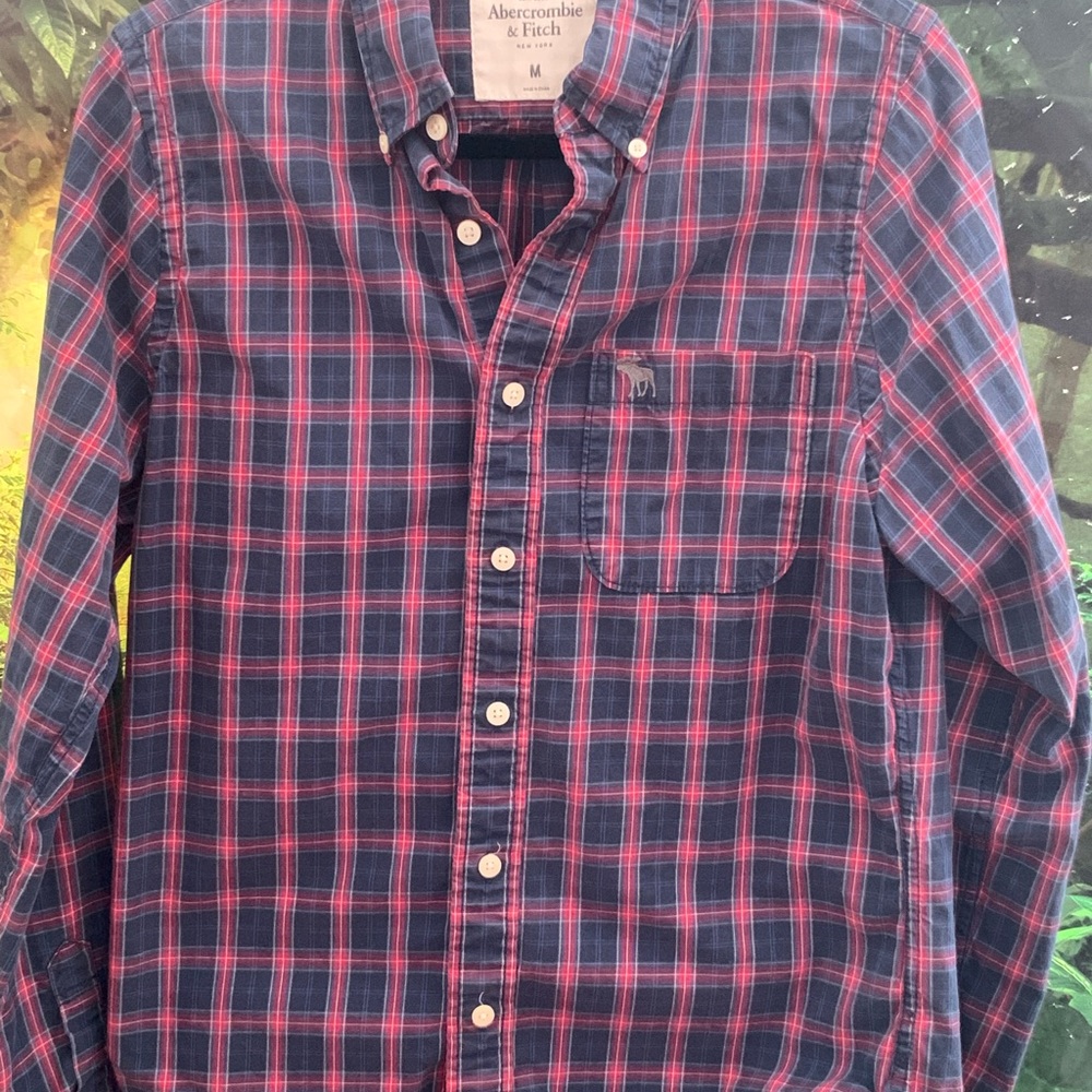 Classic Long Sleeve Button Down Medium Abercrombie & Fitch Plaid Shirt